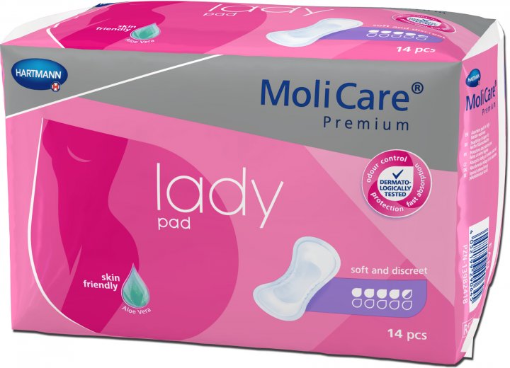 Абсорбуючі прокладки при незначній слабкості сечового міхура MoliCare® Premium lady pad 4,5 краплі 14шт